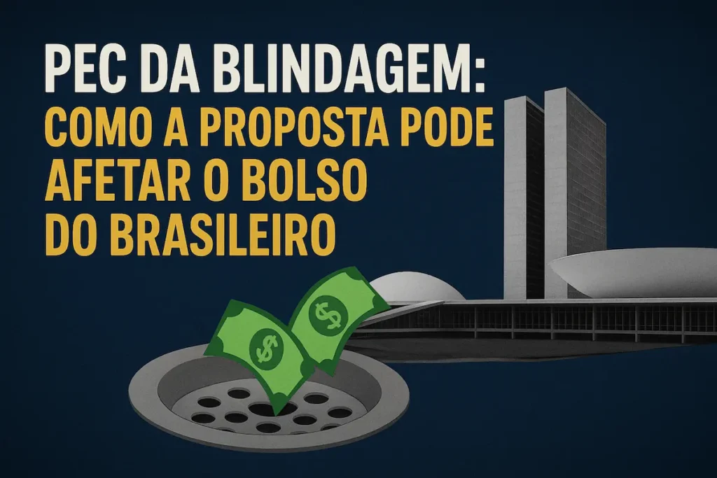 Dinheiro sendo perdido no ralo, com o planalto central de fundo