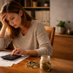 mulher pensando na armaldilha financeira que entrou