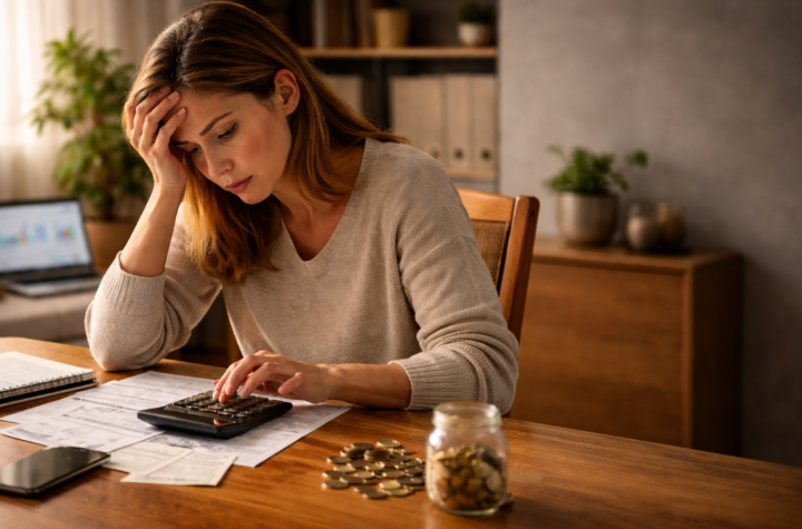 mulher pensando na armaldilha financeira que entrou