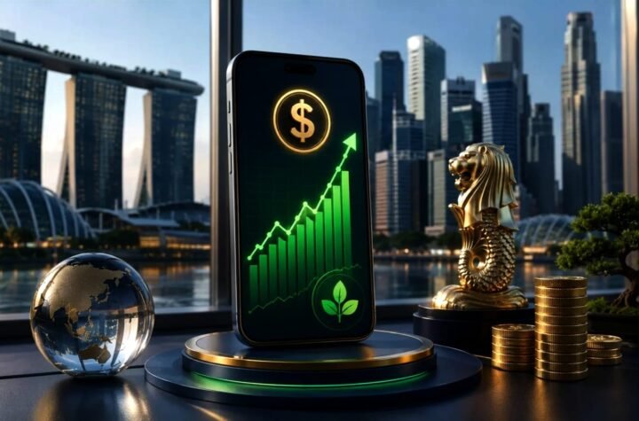 A financial concept illustration on how to build wealth in Singapore using smart investment tools